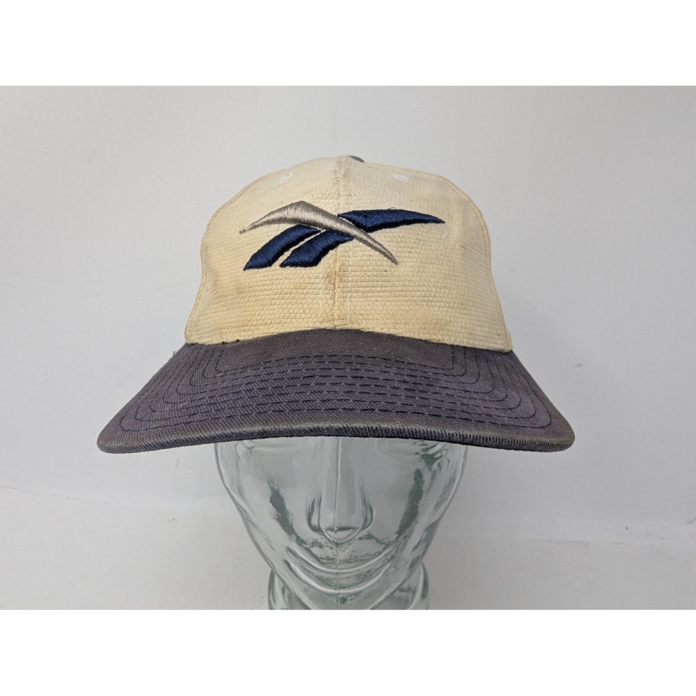VINTAGE Reebok Golf Hat Cap Strap Back Beige Gray Isleta Eagle CC Mens 90s